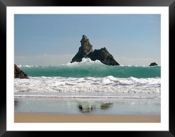 Superior Church Rock.Pembrokeshire. Framed Mounted Print by paulette hurley