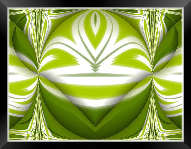 Lime Abstract Fold. Framed Print by paulette hurley