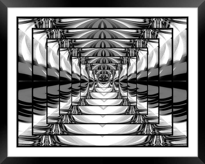 White+Black Tunnel Abstract Framed Mounted Print by paulette hurley