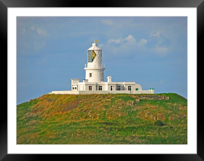 Strumble Head Lighthouse By Day Framed Mounted Print by paulette hurley
