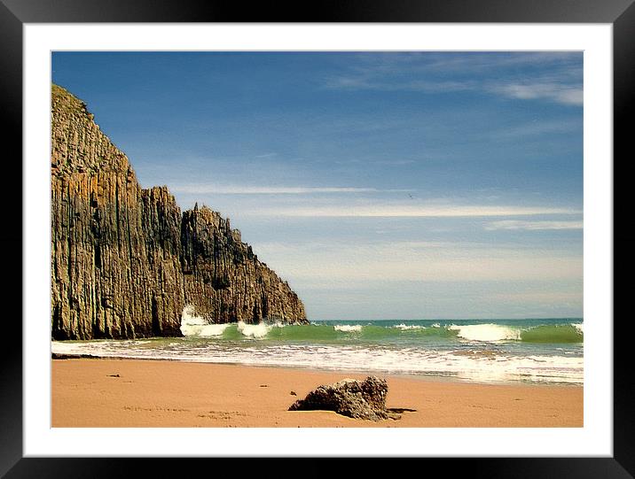 Church Doors Rock. Framed Mounted Print by paulette hurley