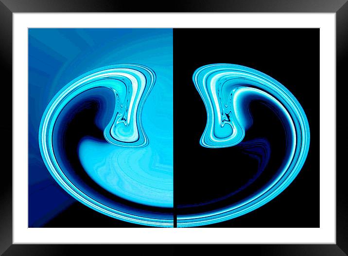 Jaggard Blue Abstract Framed Mounted Print by paulette hurley