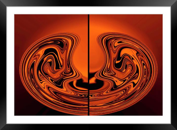 Orange Burnt Abstract Framed Mounted Print by paulette hurley
