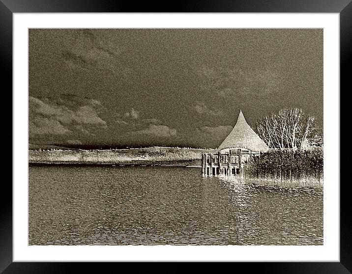 Llangorse Lake,Hide. Framed Mounted Print by paulette hurley