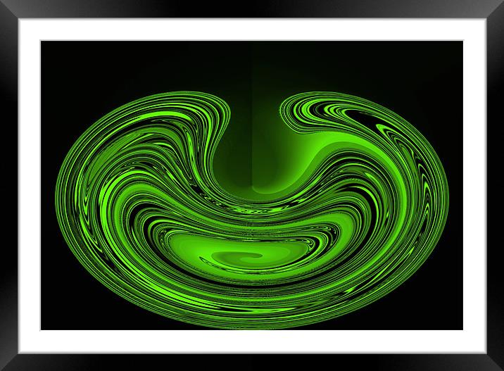 A Lime Abstract Bowl. Framed Mounted Print by paulette hurley