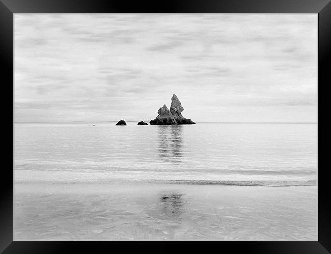 Church Rock.Broadhaven South.Wales. Framed Print by paulette hurley