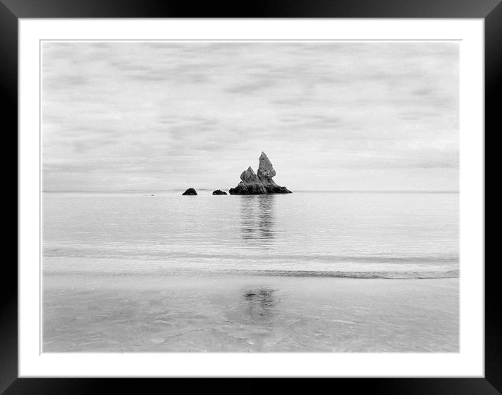 Church Rock.Broadhaven South.Wales. Framed Mounted Print by paulette hurley