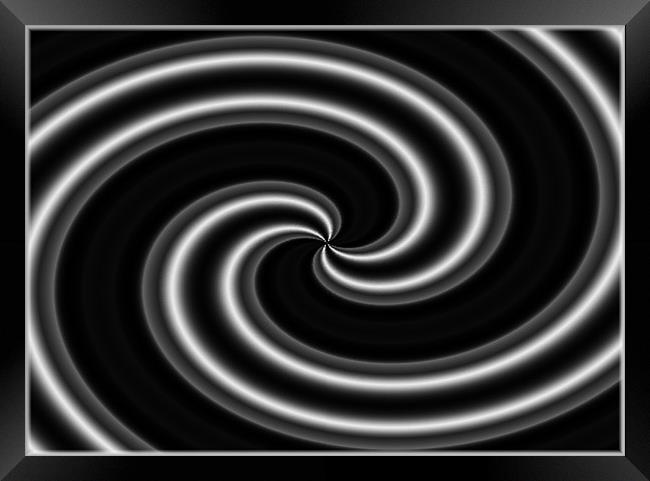 A Swirl Abstract.Mono.B+W. Framed Print by paulette hurley