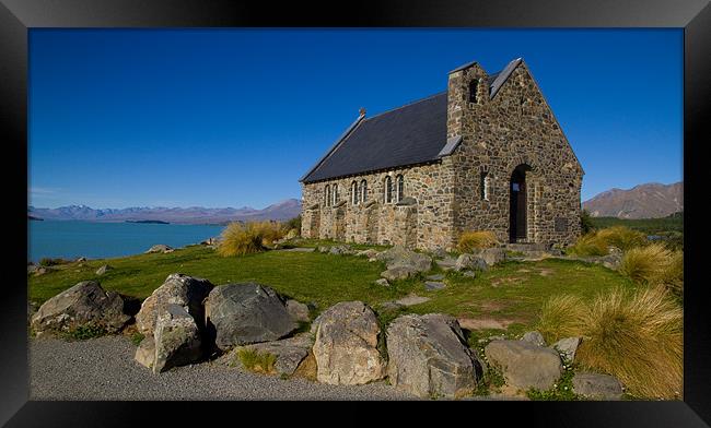 Church of the Good Shepherd, Lake Tekapo. Framed Print by Gill Allcock