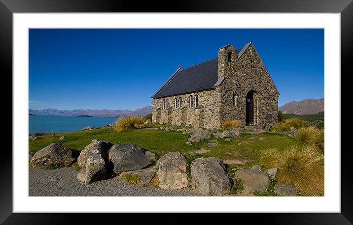 Church of the Good Shepherd, Lake Tekapo. Framed Mounted Print by Gill Allcock