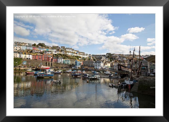 Brixham Harbour Framed Mounted Print by Gill Allcock