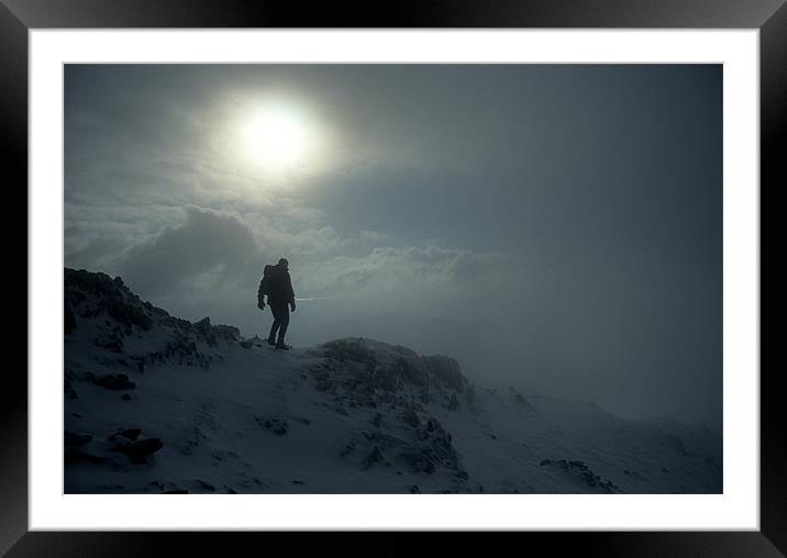 Winter ridge walk Framed Mounted Print by Andrew Millington