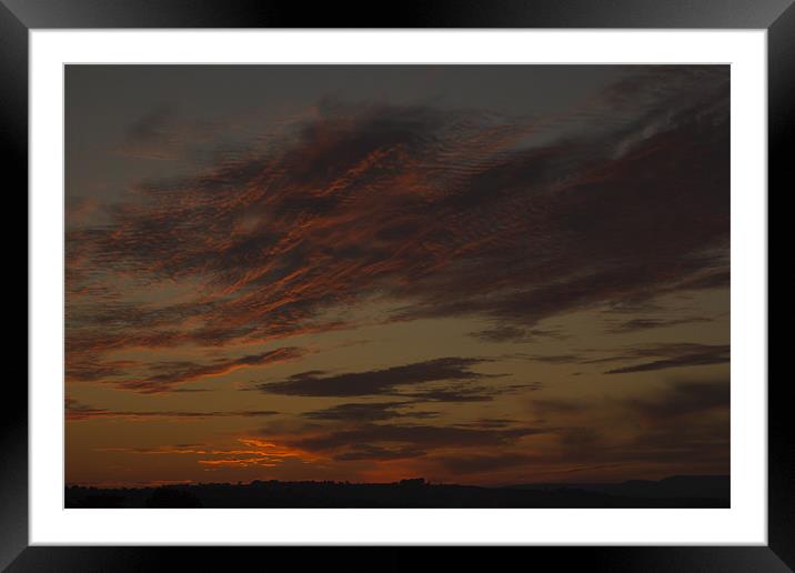 Fiery sunset Framed Mounted Print by Peter Elliott 