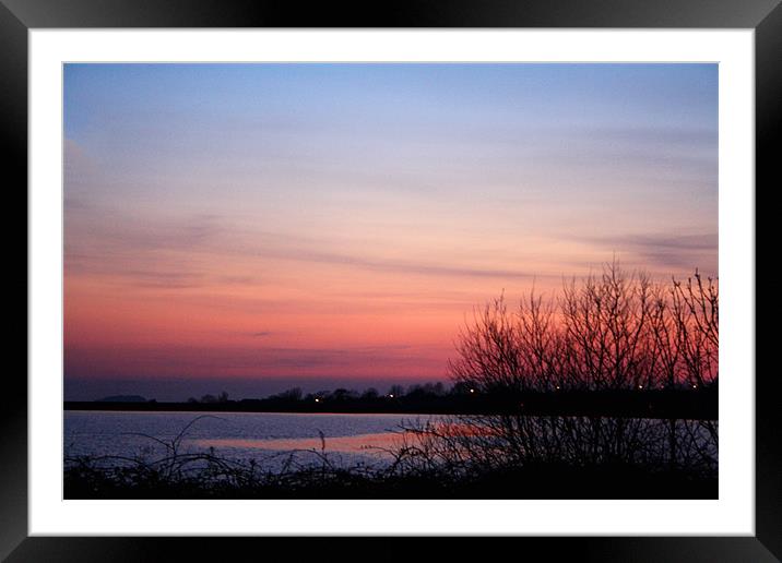 Fishmoor Reservoir at Sunset Framed Mounted Print by Peter Elliott 