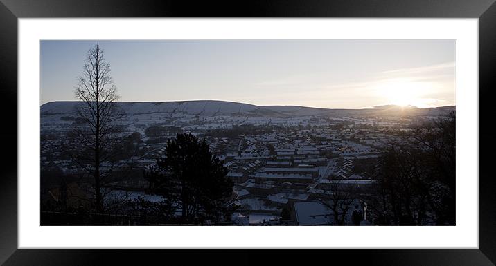 Sunrise over Snowy Pendle Framed Mounted Print by Peter Elliott 