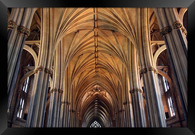 Inside Bristol Cathedral Framed Print by Thomas Mudge