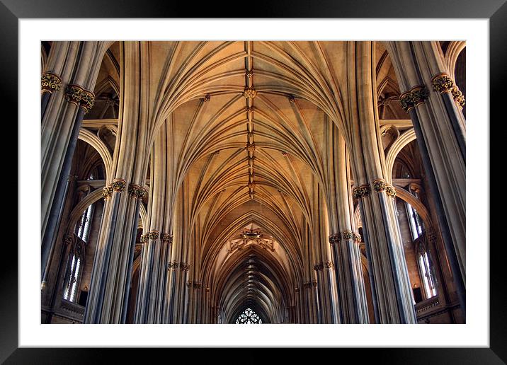 Inside Bristol Cathedral Framed Mounted Print by Thomas Mudge