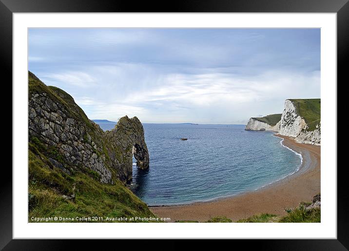 Durdle Door & Beach Framed Mounted Print by Donna Collett