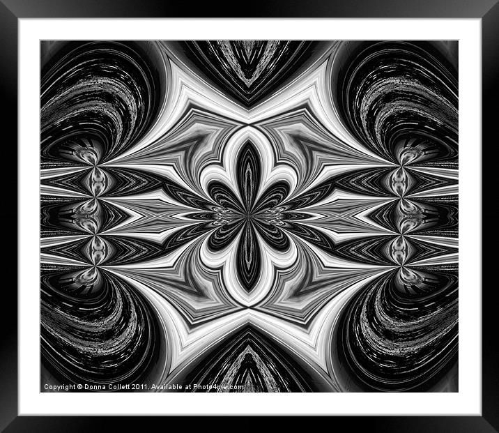 Black & White Abstract Framed Mounted Print by Donna Collett