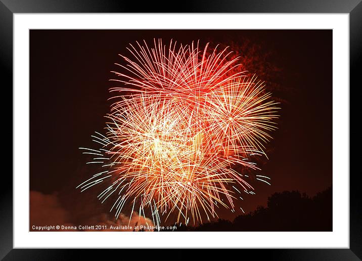Fireworks fill the sky Framed Mounted Print by Donna Collett