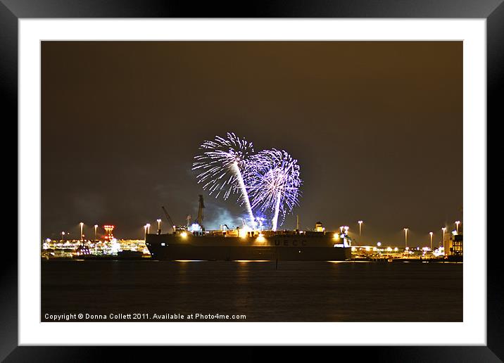 Mayflower Fireworks Framed Mounted Print by Donna Collett