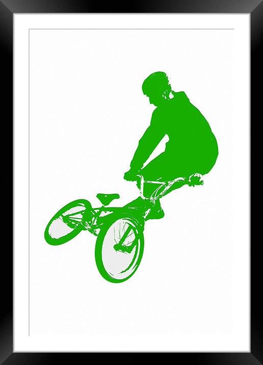 BMX in Green Framed Mounted Print by Donna Collett