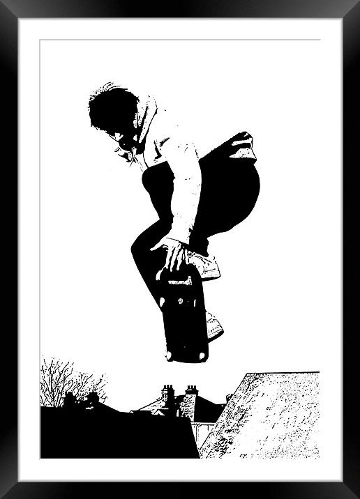 Skateboarder Framed Mounted Print by Donna Collett