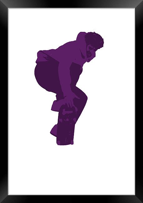 Skater - Purple Framed Print by Donna Collett
