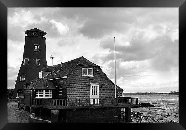 Langstone Harbour Windmill Framed Print by Donna Collett