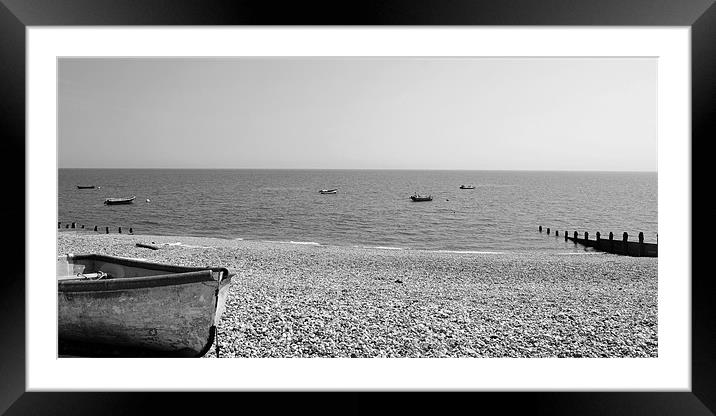 East Beach in Mono Framed Mounted Print by Donna Collett