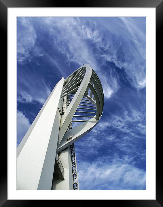 Spinnaker Tower - Side View Framed Mounted Print by Donna Collett