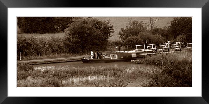 Canal boat & lock Framed Mounted Print by Donna Collett