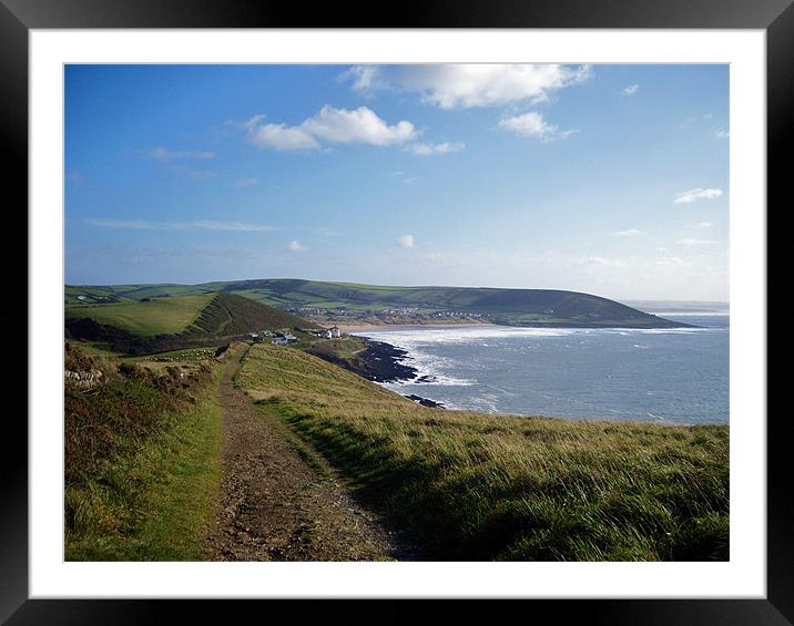 Croyde Bay View Framed Mounted Print by Donna Collett
