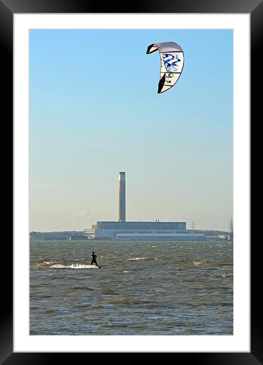 Kite Surfing Framed Mounted Print by Donna Collett