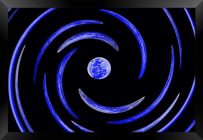 Blue Moon Swirl Framed Print by Donna Collett
