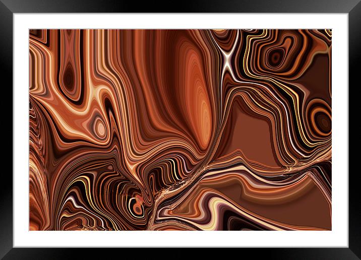 Marbled Abstract Framed Mounted Print by Donna Collett