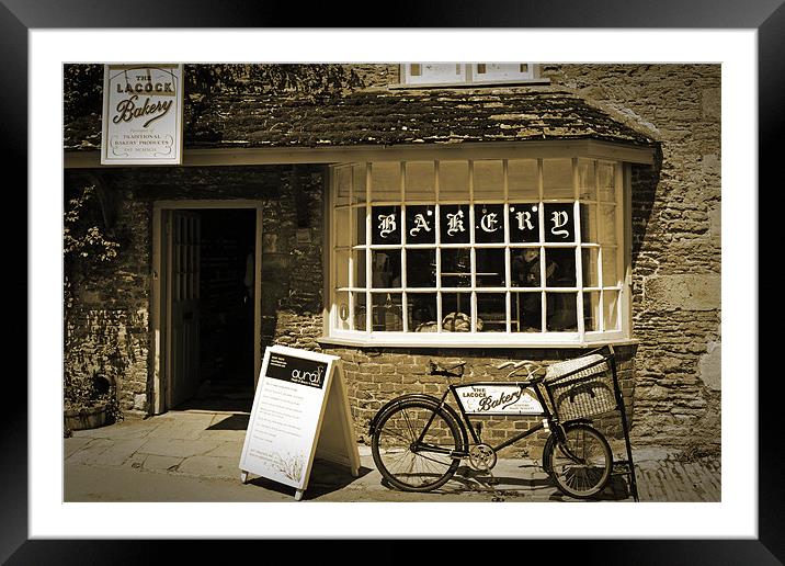 Lacock Bakery Framed Mounted Print by Donna Collett