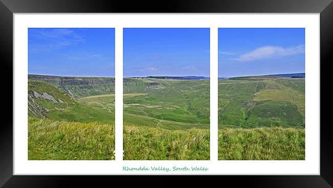 Rhondda Valley Triptych Framed Print by Donna Collett