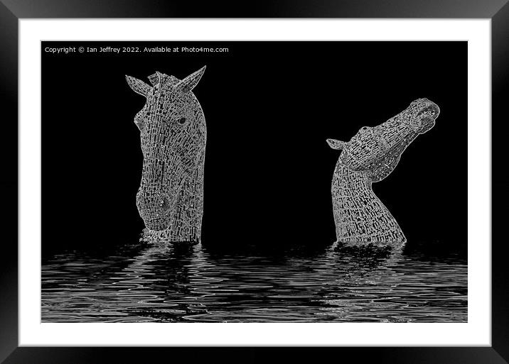 The Falkirk Kelpies Framed Mounted Print by Ian Jeffrey