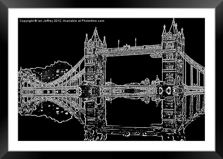 Tower Bridge - London Framed Mounted Print by Ian Jeffrey