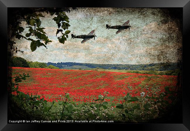 Over The Poppy Field Framed Print by Ian Jeffrey
