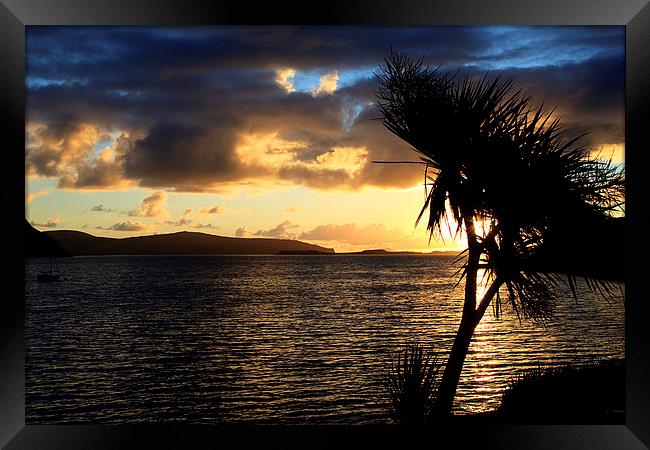 Loch Bay Sunset Framed Print by Ian Jeffrey