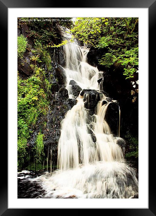 Dunvegan Castle Waterfall Framed Mounted Print by Ian Jeffrey
