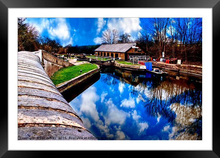 Bulbourne Dry Dock Framed Mounted Print by Ian Jeffrey