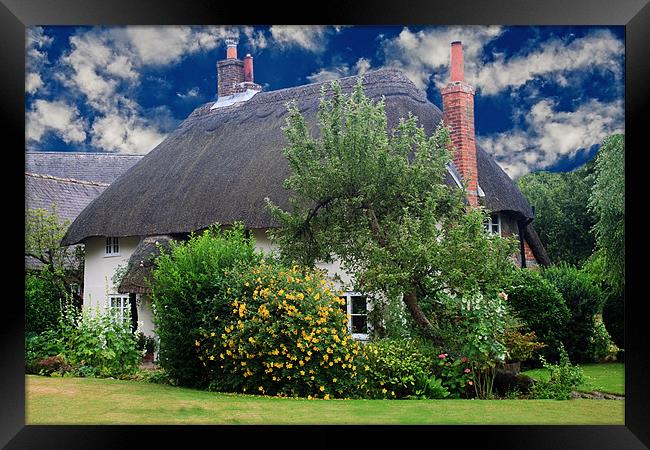 Thatched Cottage Framed Print by Ian Jeffrey