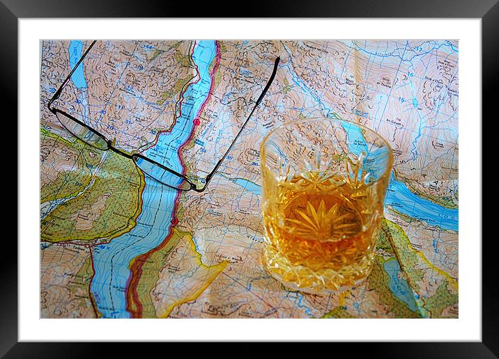 Map Reading Framed Mounted Print by Ian Jeffrey
