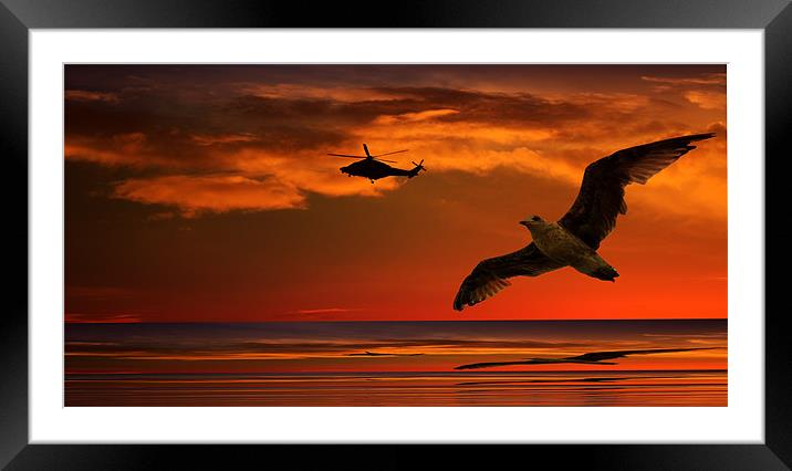Two Birds At Sunset Framed Mounted Print by Ian Jeffrey