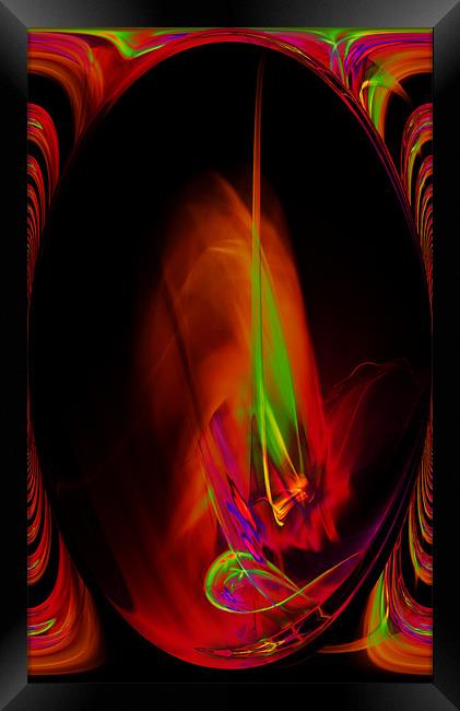 Neon Flame Framed Print by Ian Jeffrey