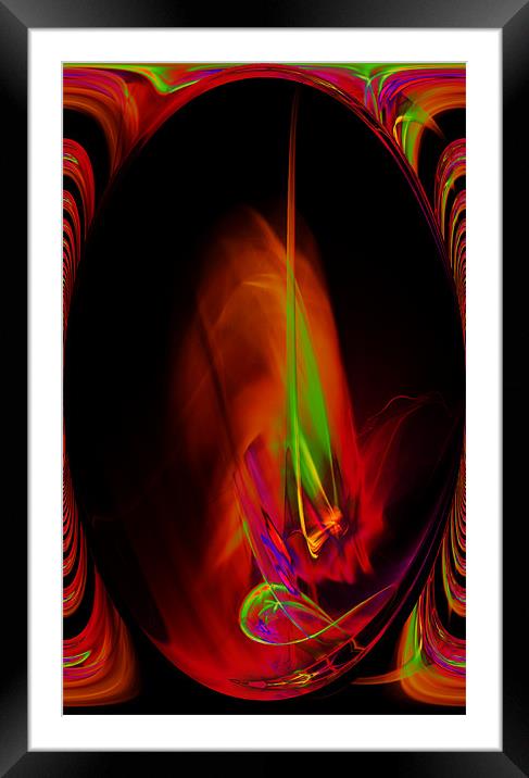 Neon Flame Framed Mounted Print by Ian Jeffrey