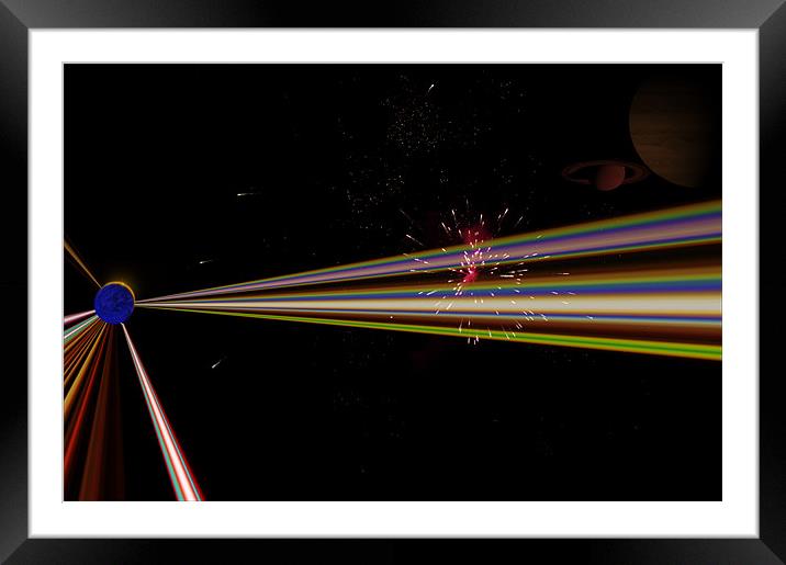 Exploding Star Framed Mounted Print by Ian Jeffrey